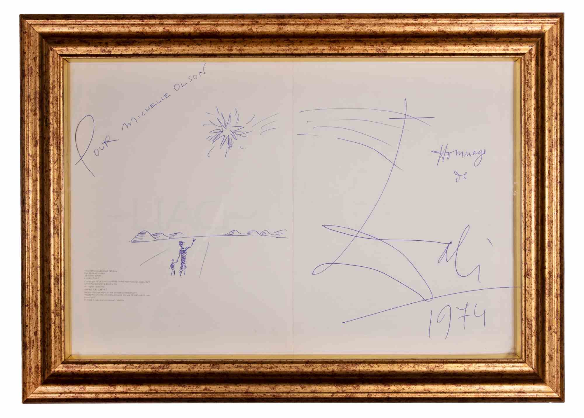 Hommage de Dalí - Original Pen Sketch by Salvador Dalì