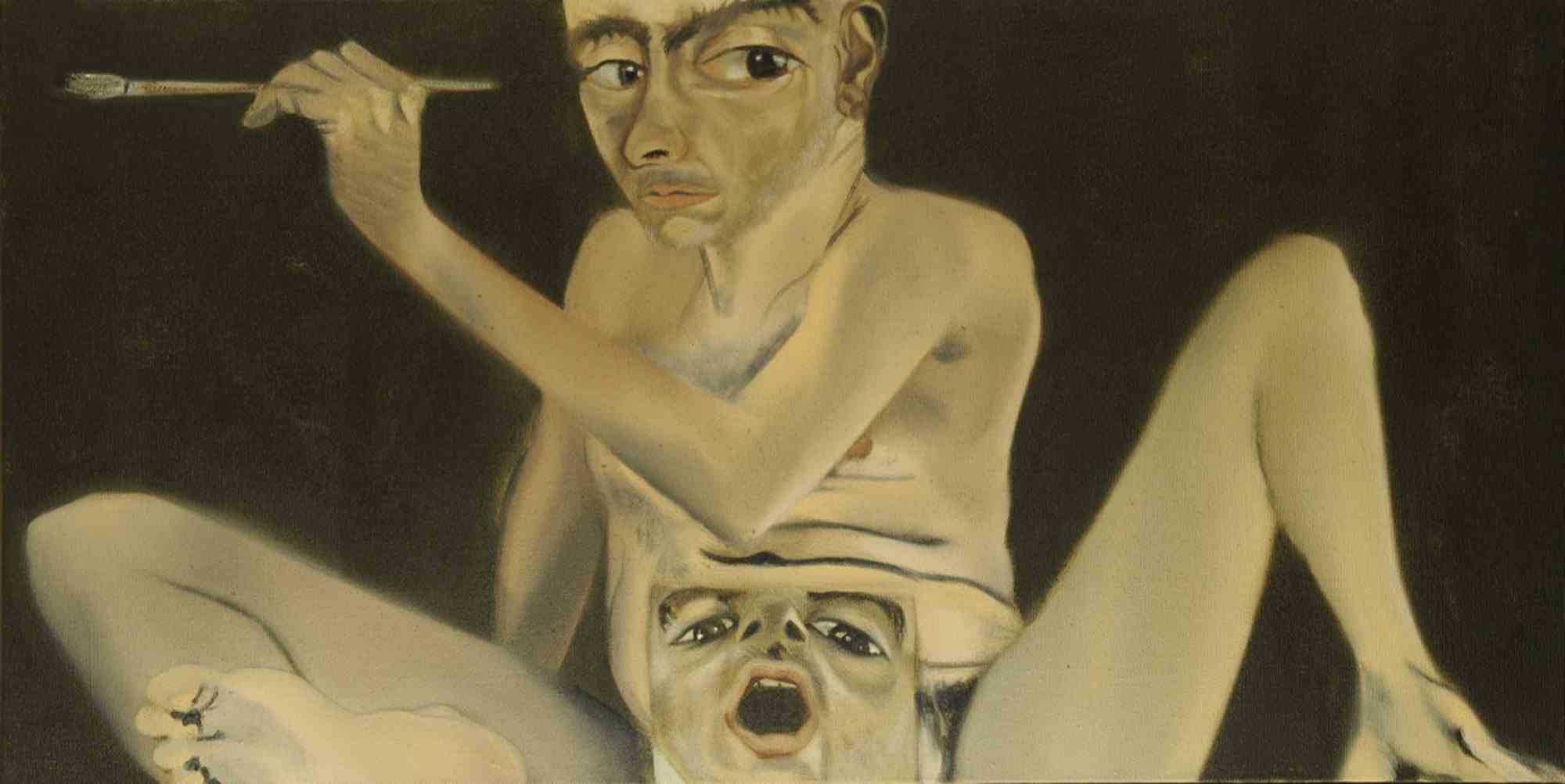 Self-Portrait with Mouth Open