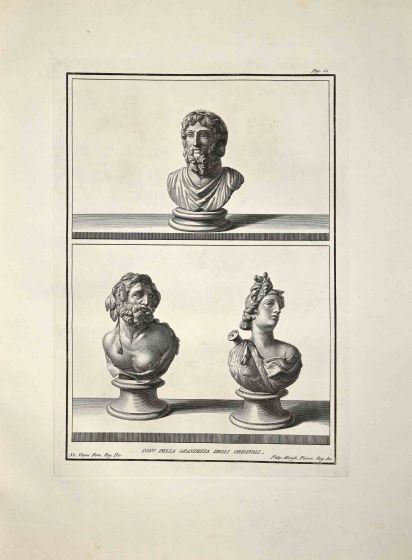 Filippo Morghen - Ancient Roman Busts - Old Masters Art
