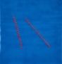 Oblique Seams on Blue by Mario Bigetti - Contemporary Artwork