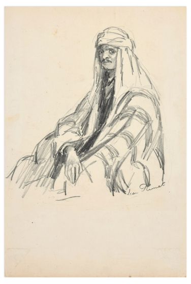 Portrait of Arab by Jean Louise Plumet - Modern Artwork