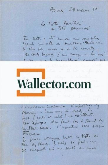 A. Masson, Autograph Letter Signed. Paris, 28th March 1950 - Front