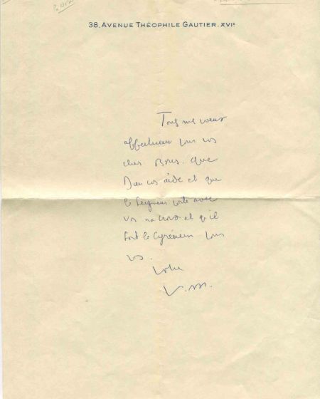 Autograph Letter by Francois Mauriac