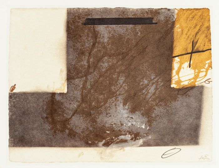 T Grey Up Side Down by Antoni Tàpies - Contemporary Artwork