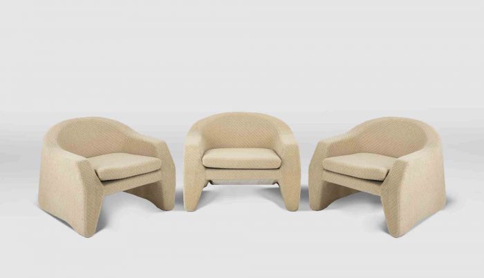 Set of 3 vintage Armchairs by Cassina