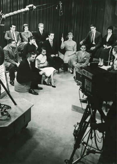 Youths Question Famous Guests on Popular U. S. TV- Vintage Photograph
