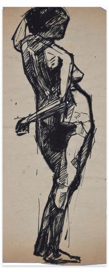 Female Nude by Jacques Le Breton- Modern Artwork