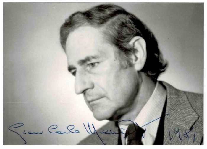Photographic Portrait and Autograph of Gian Carlo Menotti - Original Photographs