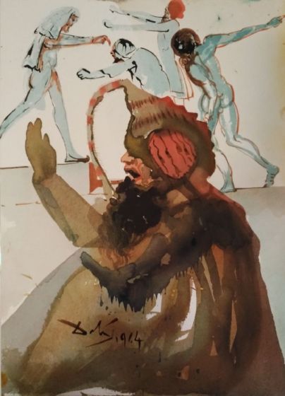 Joseph et fratres in Aegypto - From "Biblia Sacra" by Salvador Dalì - Surrealist Artwork