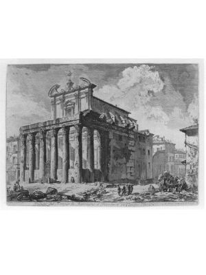 G.B. Piranesi, View of the temple of Antoninus and Faustina, Etching, Drypoint, Burin,  1758.