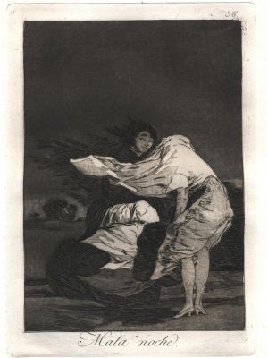F. Goya, Mala noche, Etching and Aquatint, 1799