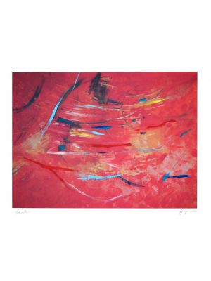 Red Composition by Martine Goeyens - Contemporary Artwork