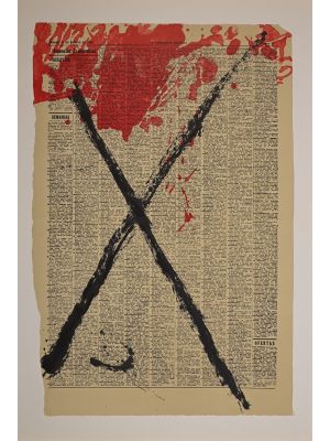  Cross from Derriere Le Miroir by Antoni Tàpies - Contemporary Artwork
