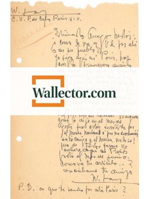 W. Lam, Autograph Letter Signed to N. Jacometti. Paris, 1953. In Spanish. Very good condition 
