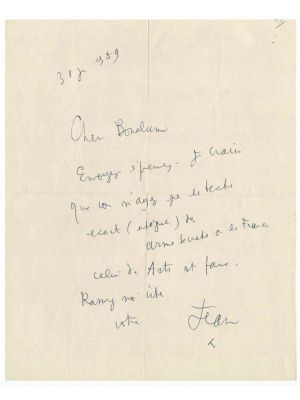 Jean Cocteau Autograph Letter - SOLD