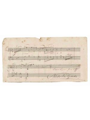 Autograph Musical Sheet by Niels Wilhelm Gade