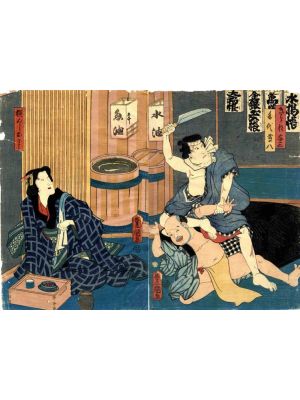 Utagawa Kunisada - Otomi Watches as the Thief Yosaburo - Modern Artwork