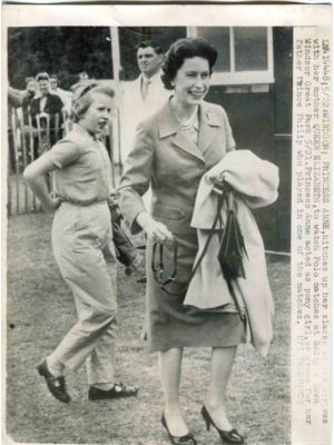 Queen Elizabeth II and Princess Ann- Vintage Photograph 