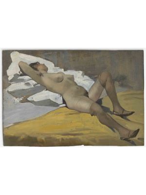Woman Lying Down on White Cloth