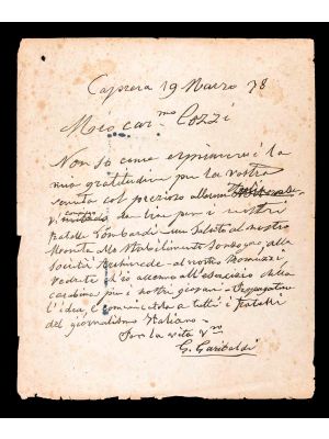 Giuseppe Garibaldi - Letter from Giuseppe Garibaldi - Old Masters 