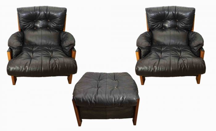 Pair of Armchairs and Footrest - Furniture Design
