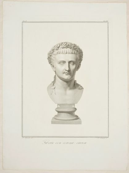 Tiberio con corona civica by Pietro Bettelini - Old Masters Original Print