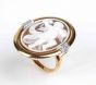 Gold Ring with Shell and Diamonds Cammeo - by ROVIAN - SOLD