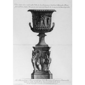 G.B. Piranesi, Vaso antico che sivede nella Villa di Sua Eminenza il Sig. Card. Albani, 1778, G.B.Piranesi, Francesco, Etching, Old Masters, Goya, Rembrandt, Vases and candelabras, Alessandro Albani, Roman fornitures, Antiquity, 