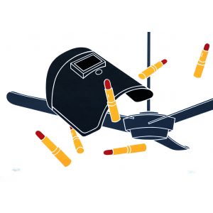 Blade And Lipstick di Emilio Tadini