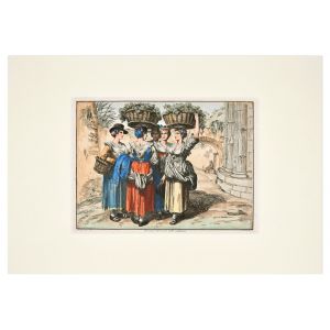 Romane ritornando dalla vendemmia by Bartolomeo Pinelli - Old Masters Artwork