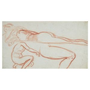 Studies for a Female Nude by Pierre Andrieu - Modern Artwork