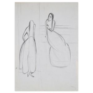 Two Women by Flor David - Modern Artwork