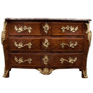 French Regency Marble Chest of Drawers 