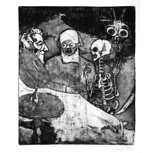 Sick man, Doctor, Death and Devil