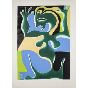 Composition an original print by the German artist Fritz Baumgartner - Modern Artwork