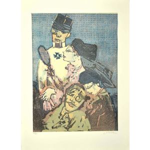 Soldier's Women by Mino Maccari - Contemporary Artwork