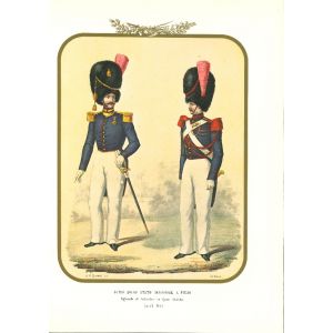 Guides of the General State on foot - Lithograph by Antonio Zezon. Naples,1855.