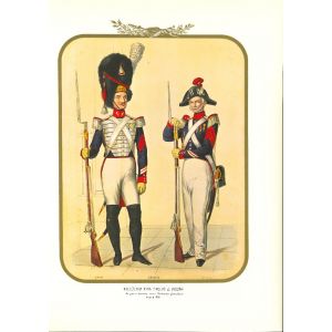 Foot Bodyguards - Lithograph by Antonio Zezon. Naples,1851.