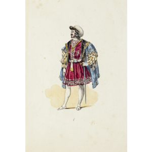 Theatrical Costume is a splendid hand lithograph engraved by Anonymous Artist of XX Century.