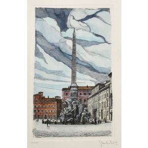 Navona Square - Rome by Giuseppe Malandrino- Modern Artwork