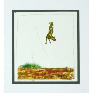 Composition is an original painting in watercolor on paper by Leo Guida in 1970.