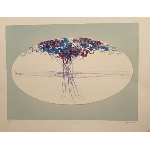 Bouquet is an original mixed colored serigraph realized by Danilo Bergamo in the second half of the XX century, in 1970s.