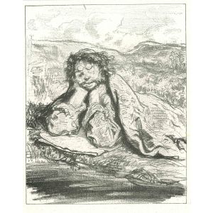 Paul Gavarni - The Delightful Rest by River - Modern Art