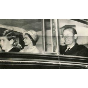 Queen Elizabeth, Prince Philip and Prince Carlo