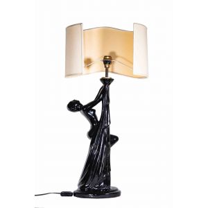 Vintage Ceramic Table Lamp by Tommaso Barbi - Italy 1970s