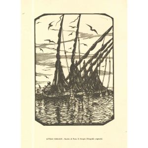 Attilio Giuliani - Boats in Porto San Giorgio - Modern Artwork