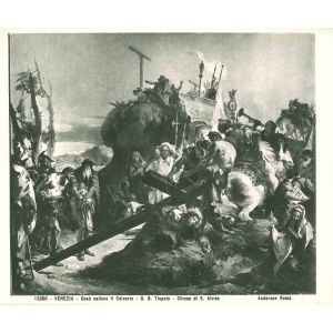 Jesus Climbs up the Calvary  By Tiepolo - Vintage  Photograph  of  Painting 
