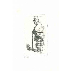 Beggar Leaning on a Stick, Facing Left