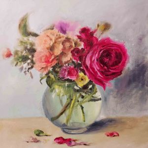 Flowers in the Round Vase 