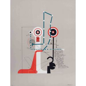 Mario Persico - Study for Two Communicating Signals - Contemporary Artwork 